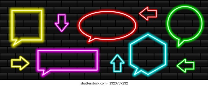 Neon sign of bright colors. Neon sign. The symbol of their neon.