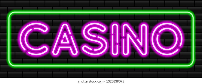 Neon sign of bright colors. Neon sign. The symbol of their neon.  Casino neon