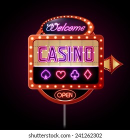 Neon sign. Casino