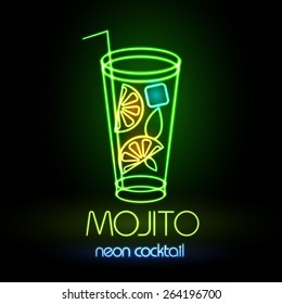 Neon Sign. Cocktail