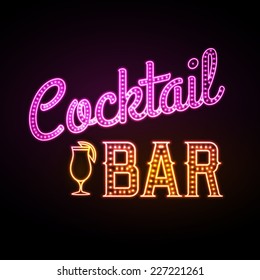 Neon Sign. Cocktail Bar