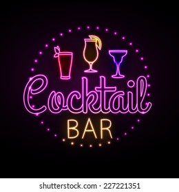 Neon Sign. Cocktail Bar