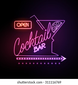 Neon Sign Cocktail Bar
