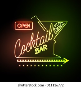 Neon Sign Cocktail Bar