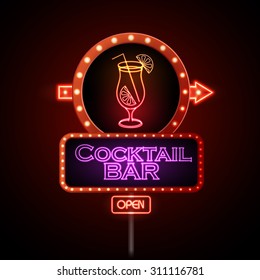 Neon Sign Cocktail Bar