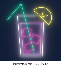 Neon sign with a cocktail glass