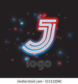 Neon sign. Color dynamic symbol for logo, emblem or text accent. Vector illustration
