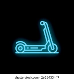 Neon sign depicting electric scooter, symbolizing individual urban transportation