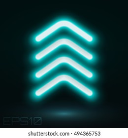 Neon sign direction. Vector illustration.
