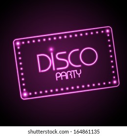 Neon sign. Disco party