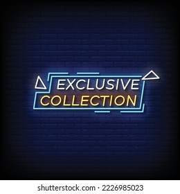 Neon Sign exclusive collection with brick wall background vector