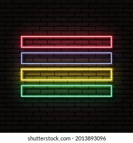 Neon sign in the form of the flag of Mauritius. Against the background of a brick wall with a shadow. For the design of tourist or patriotic themes. The African continent