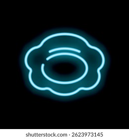 Neon sign of a fried egg on a black background, great for breakfast themed designs