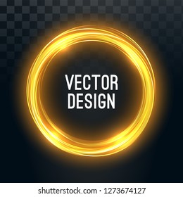Neon sign golden color vector illustration on transparent background. Design element for banner, cover, advertisement. Copy text space.