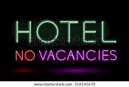 Similar – Image, Stock Photo No Vacancy with neon light