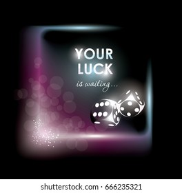 Neon sign, light frame on dark background, vector.