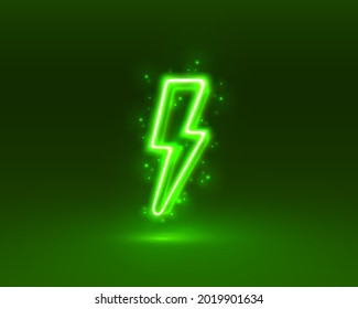 Signo neón de letrero luminoso en el fondo verde. Ilustración del vector