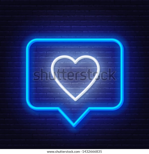 Neon Sign Like Speech Bubble Frame Stock Vector (Royalty Free ...