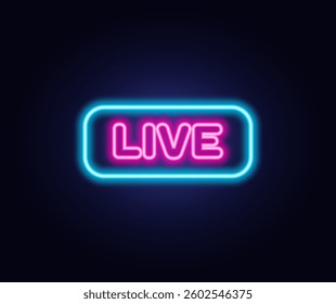 Neon sign Live for decoration and design