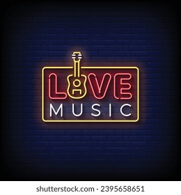 Neon Sign live music with brick wall background vector