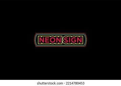 Neon sign logo design frame light icon symbol lettering typeface