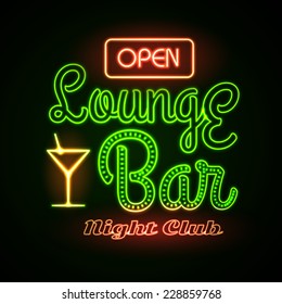 neon sign. Lounge bar