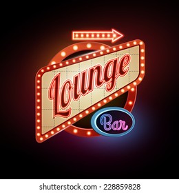 Neon Sign. Lounge Bar