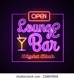 neon sign. Lounge bar