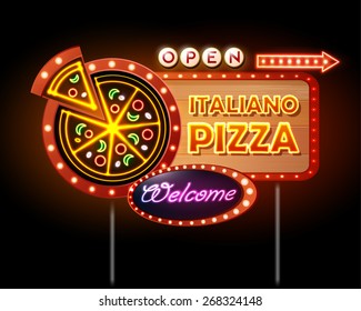 Neon sign Pizza 