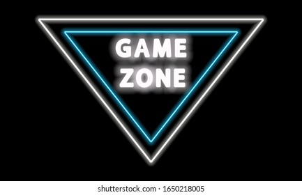 Neon sign of the playing area. Game concept. Vector illustration.