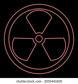 Neon sign radioactive red color vector illustration flat style image