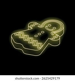 Neon sign representing a gingerbread man, a perfect illustration for christmas concepts