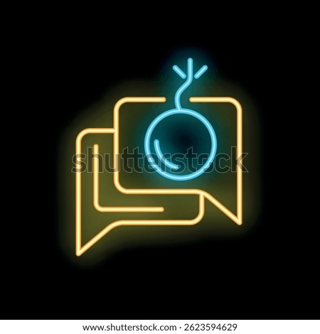 Neon sign representing a heated online argument with a bomb about to explode
