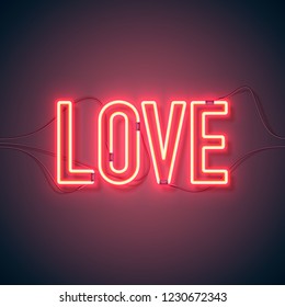 Neon Sign Retro Neon Love Sign Stock Vector (Royalty Free) 1230672340