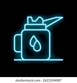 Neon sign showing an oil can with drops, ideal for garages or gas stations