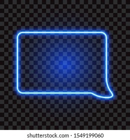 Neon sign, speech bubble, isolated, vector illustration.