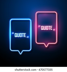 Neon sign speech bubble. Vector illustration.