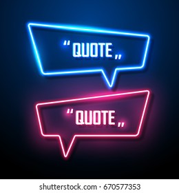 Neon Sign Speech Bubble. Vector Illustration.