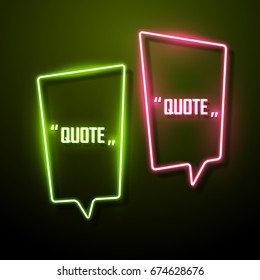 Neon sign speech bubble. Vector illustration.