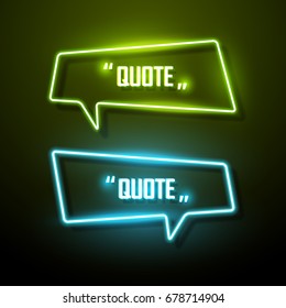 Neon sign speech bubble. Vector illustration.
