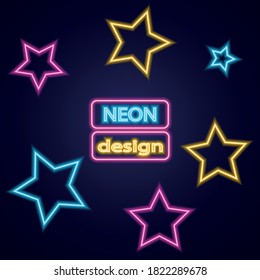 Imagen vectorial de estrella de signo neón 