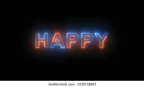 Neon-Zeichentext von Happy