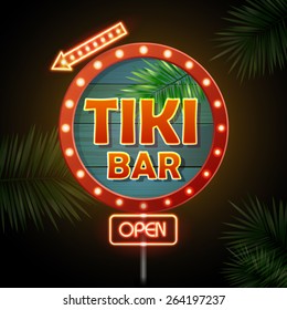 Neon Sign. Tiki Bar