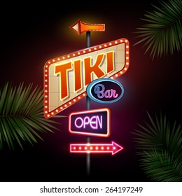 Neon Sign. Tiki Bar