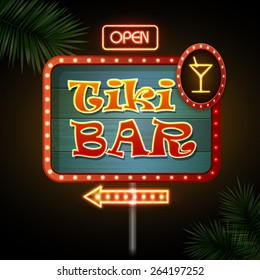 Neon Sign. Tiki Bar