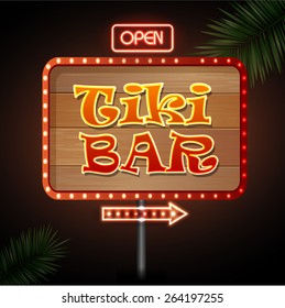 Neon sign. Tiki bar