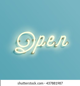 Neon sign from a typeface, vector