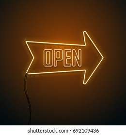 Neon sign. Vector illustration.
