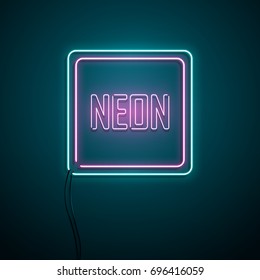 Neon sign. Vector illustration.