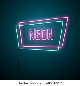 Neon Sign. Vector Illustration.